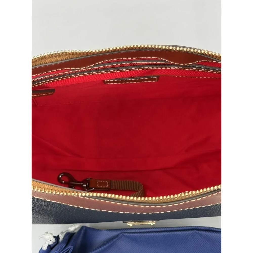 Dooney Bourke Midnight Blue Pebble Leather Large Raina Hobo Shoulder Bag Purse